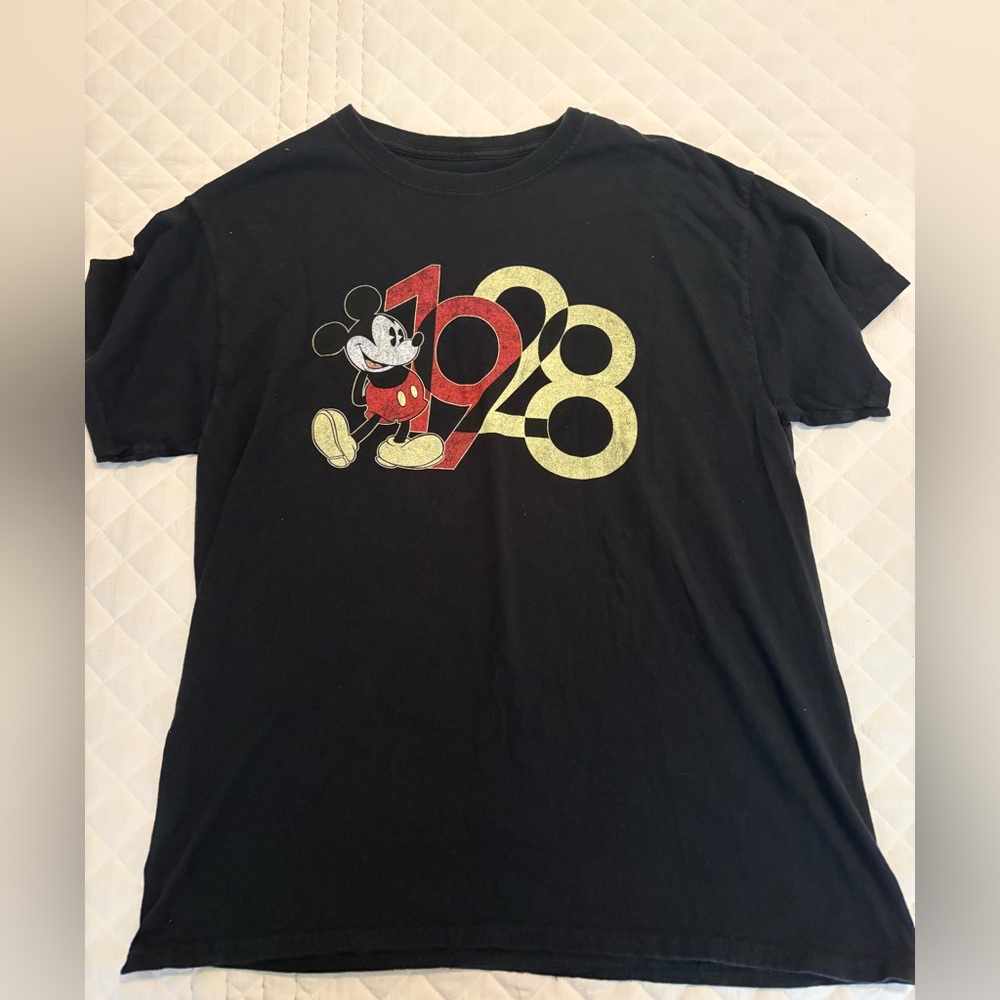 Size Large Disney Black Cotton T-Shirt